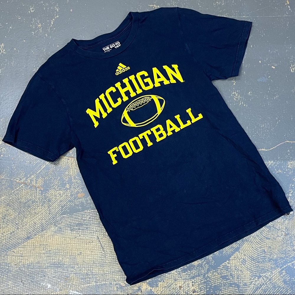 Adidas Michigan Wolverines Football Shirt Medium Big Blue NCAA University